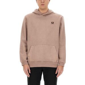 FRED PERRY Laurel Wreath Embroidered Cotton Hoodie Men PINK Sweaters & Cardigans